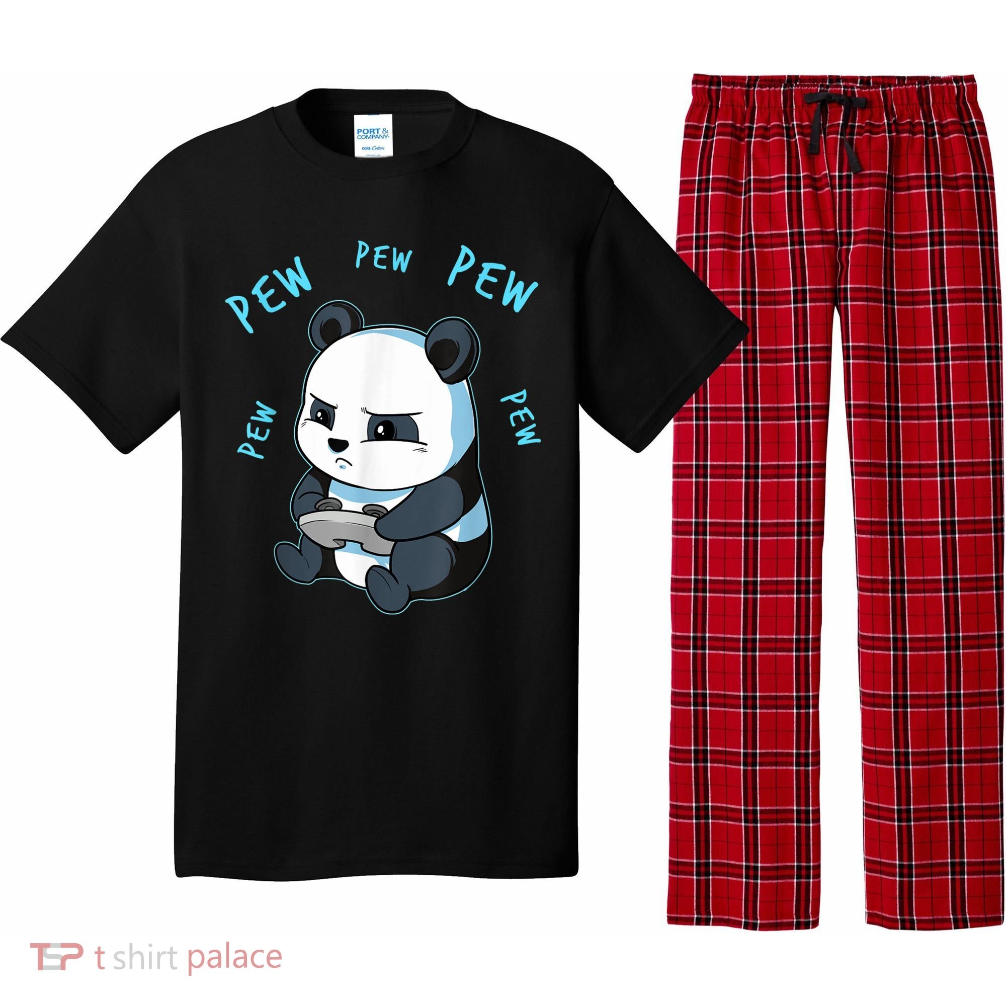 Cute Gaming Panda Pew Video Game Computer Player Pajama Set