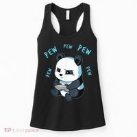 Cute Gaming Panda Pew Video Game Computer Player Women's Tank Top thumb 0