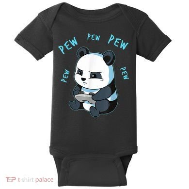 Cute Gaming Panda Pew Video Game Computer Player Baby Bodysuit