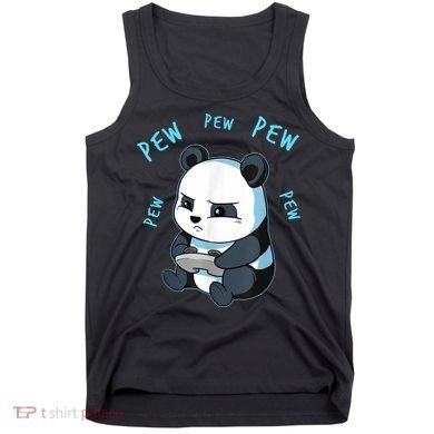 Cute Gaming Panda Pew Video Game Computer Player Tank Top