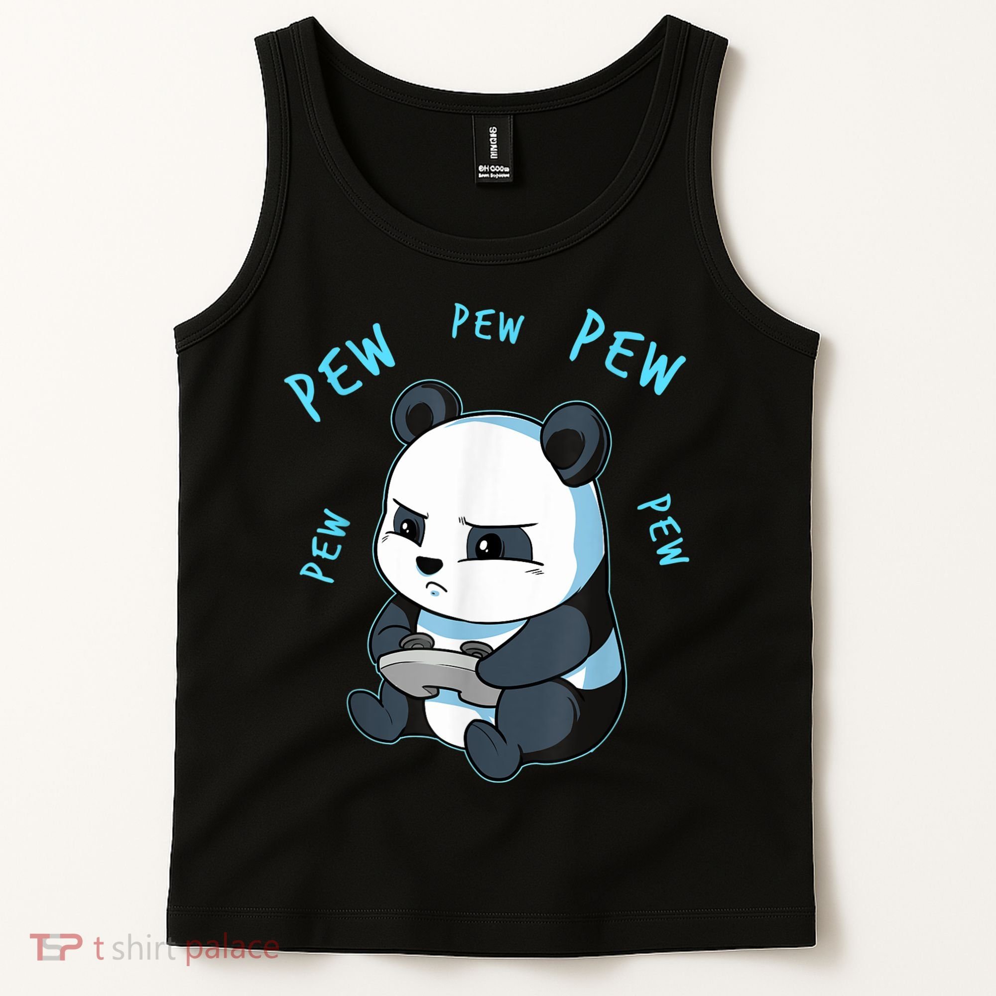 Cute Gaming Panda Pew Video Game Computer Player Tank Top
