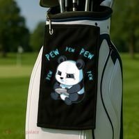 Cute Gaming Panda Pew Video Game Computer Player Golf Towel thumb 2