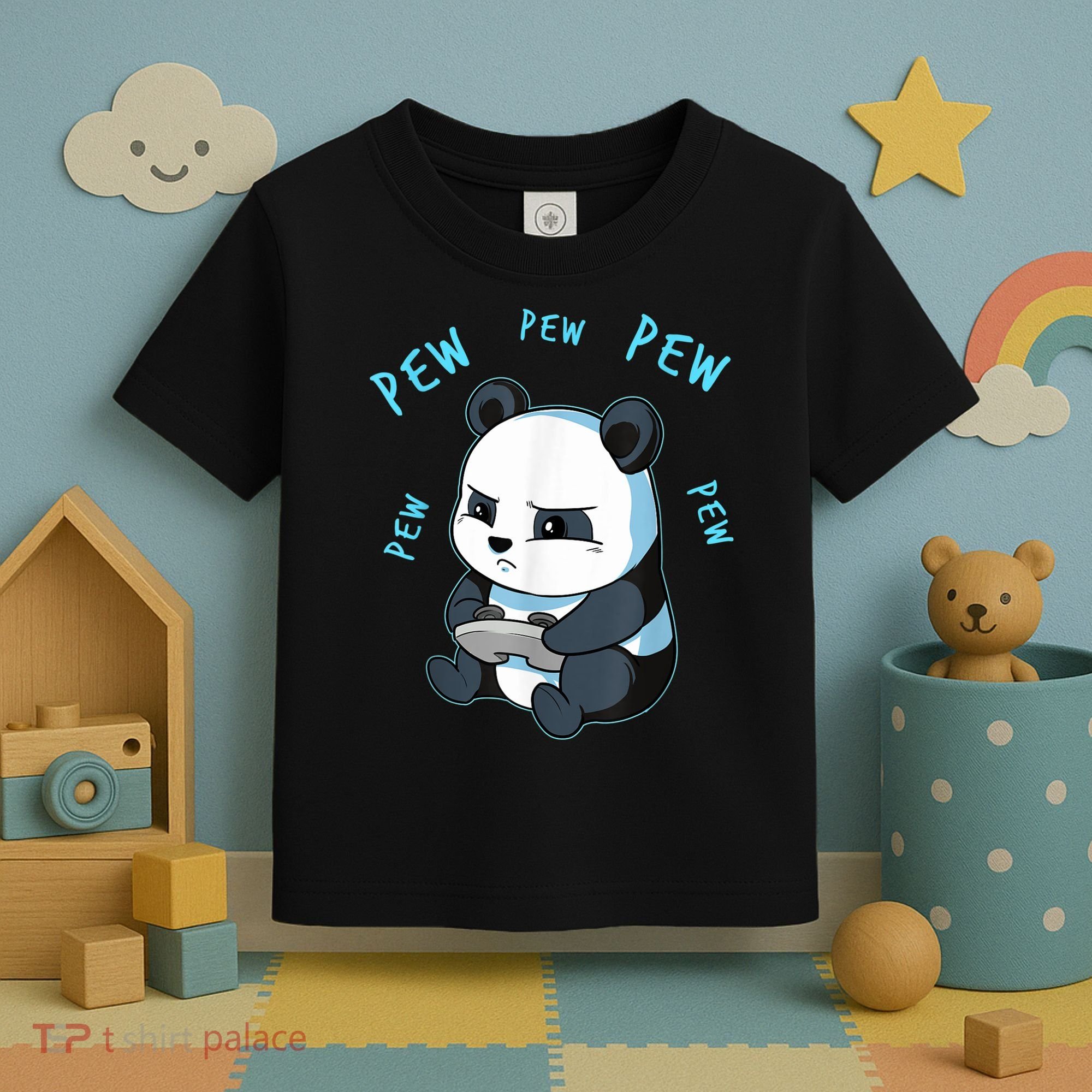 Cute Gaming Panda Pew Video Game Computer Player Toddler T-Shirt