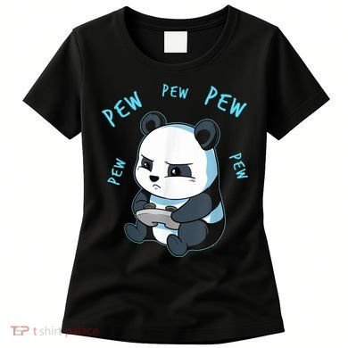 Cute Gaming Panda Pew Video Game Computer Player Women's T-Shirt