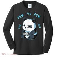 Cute Gaming Panda Pew Video Game Computer Player Kids Long Sleeve Shirt thumb 0