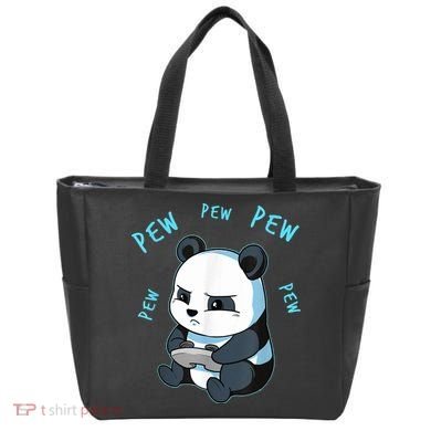 Cute Gaming Panda Pew Video Game Computer Player Tote Bag