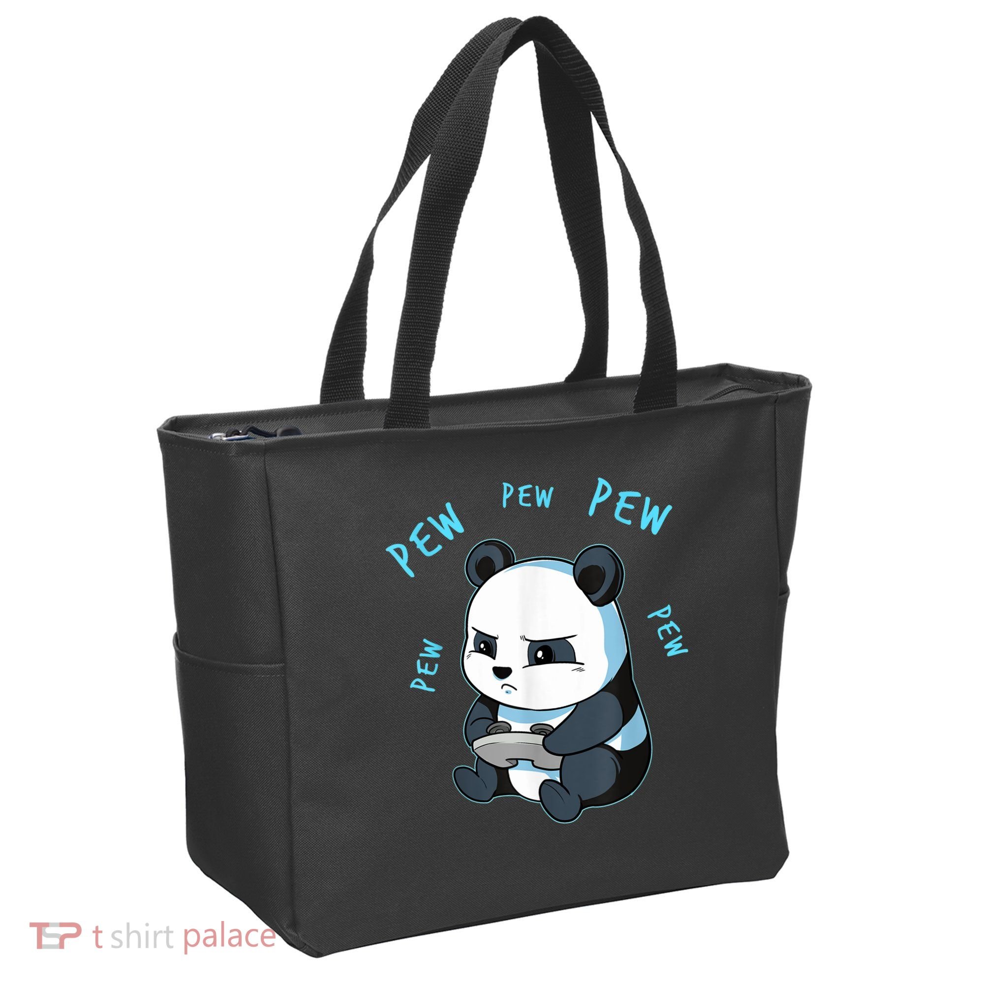 Cute Gaming Panda Pew Video Game Computer Player Tote Bag