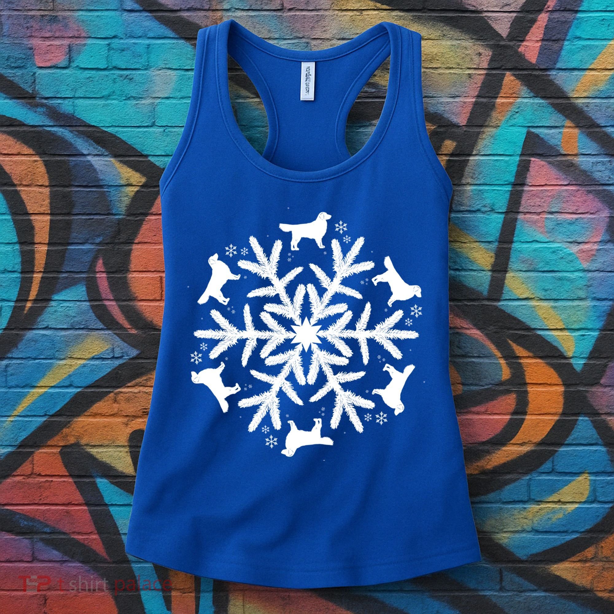 Christmas Golden Retriever Gift Snowflake Golden Retriever Gift Women's Tank Top