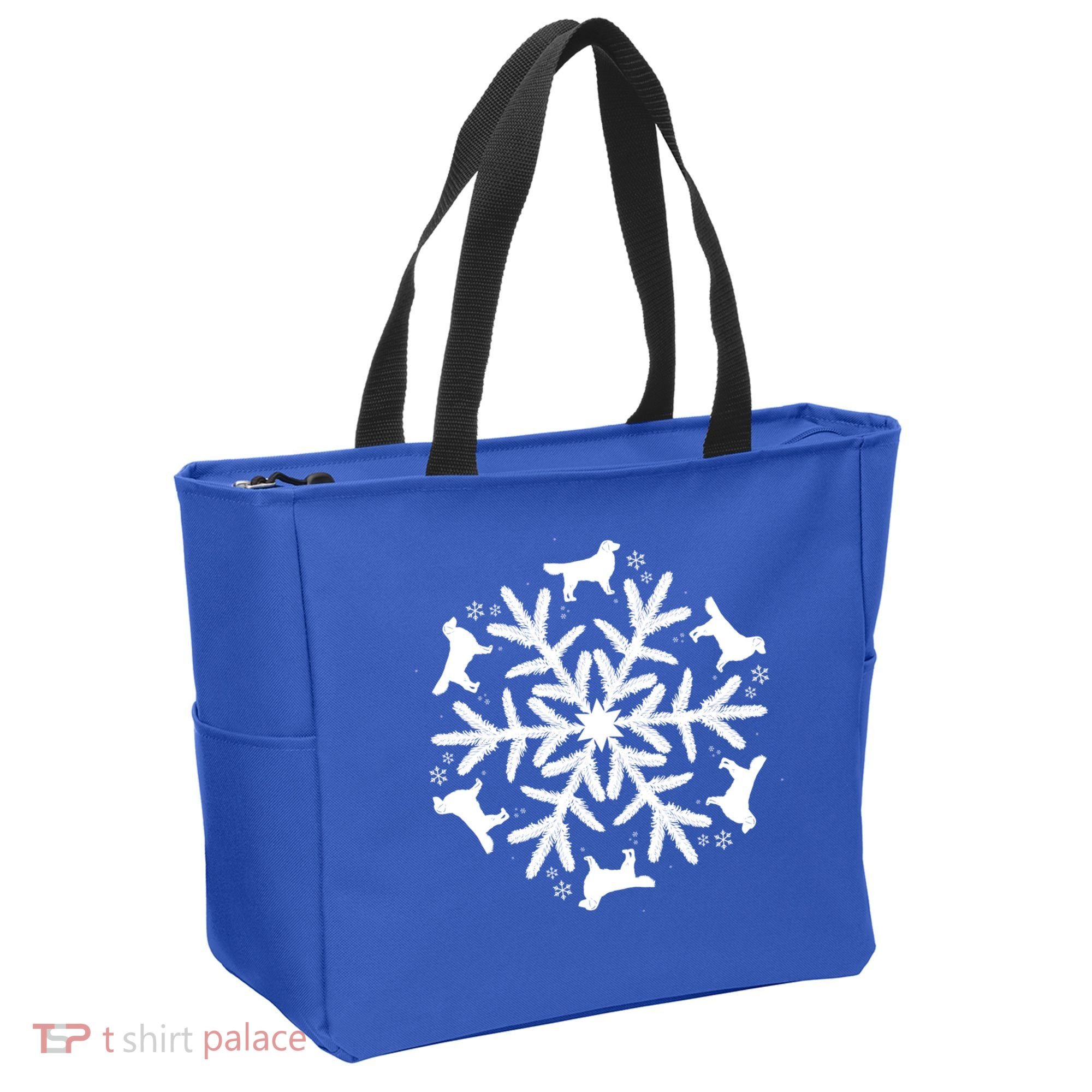Christmas Golden Retriever Gift Snowflake Golden Retriever Gift Tote Bag