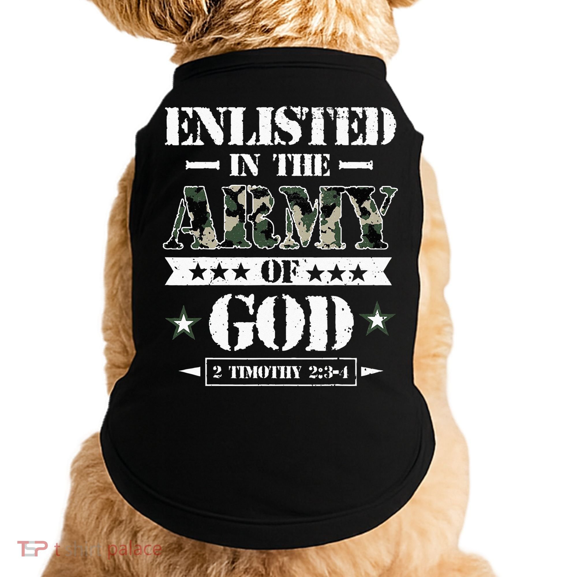 Christian gifts religious bible verse scriptures God's Army Doggie Tank