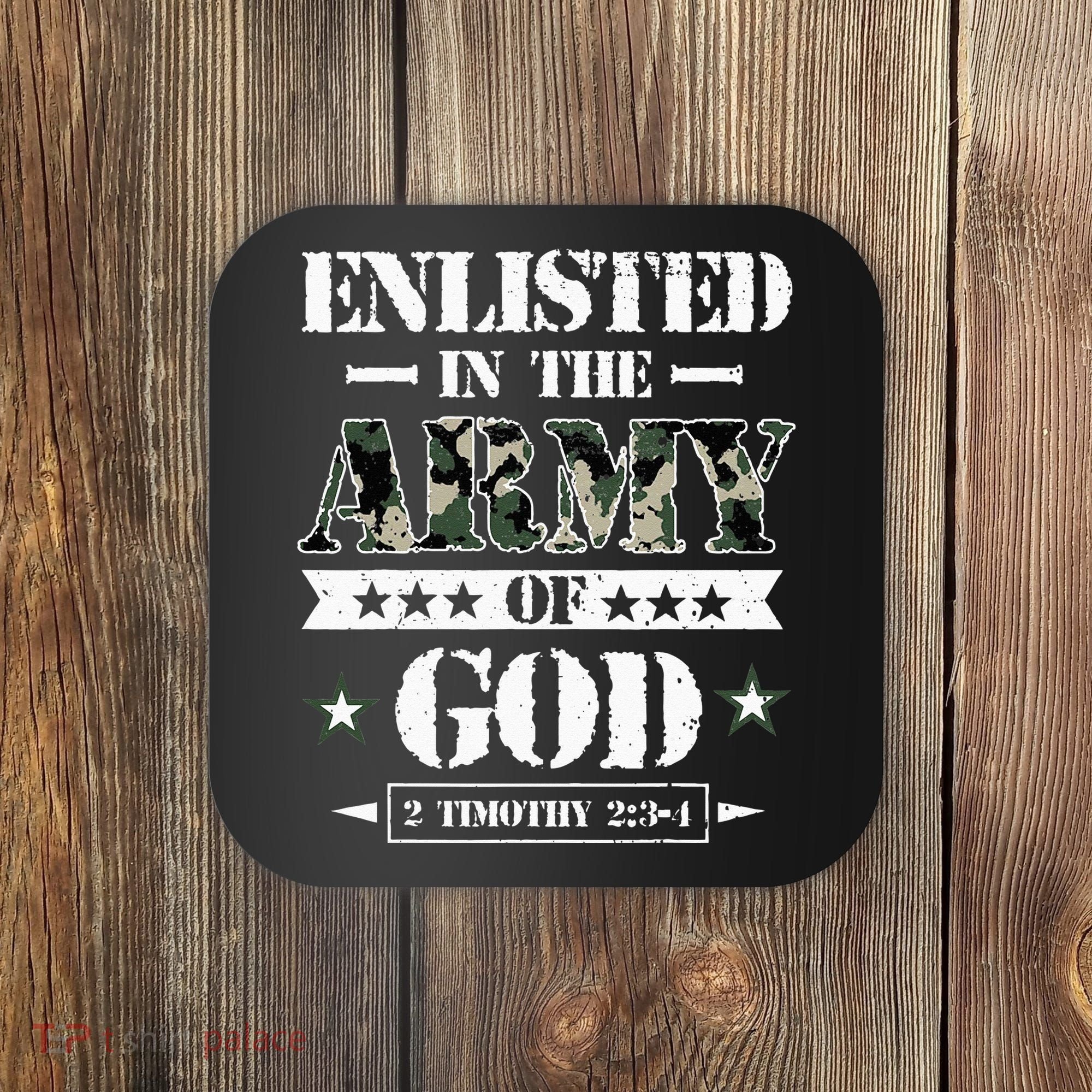 Christian gifts religious bible verse scriptures God's Army Coaster
