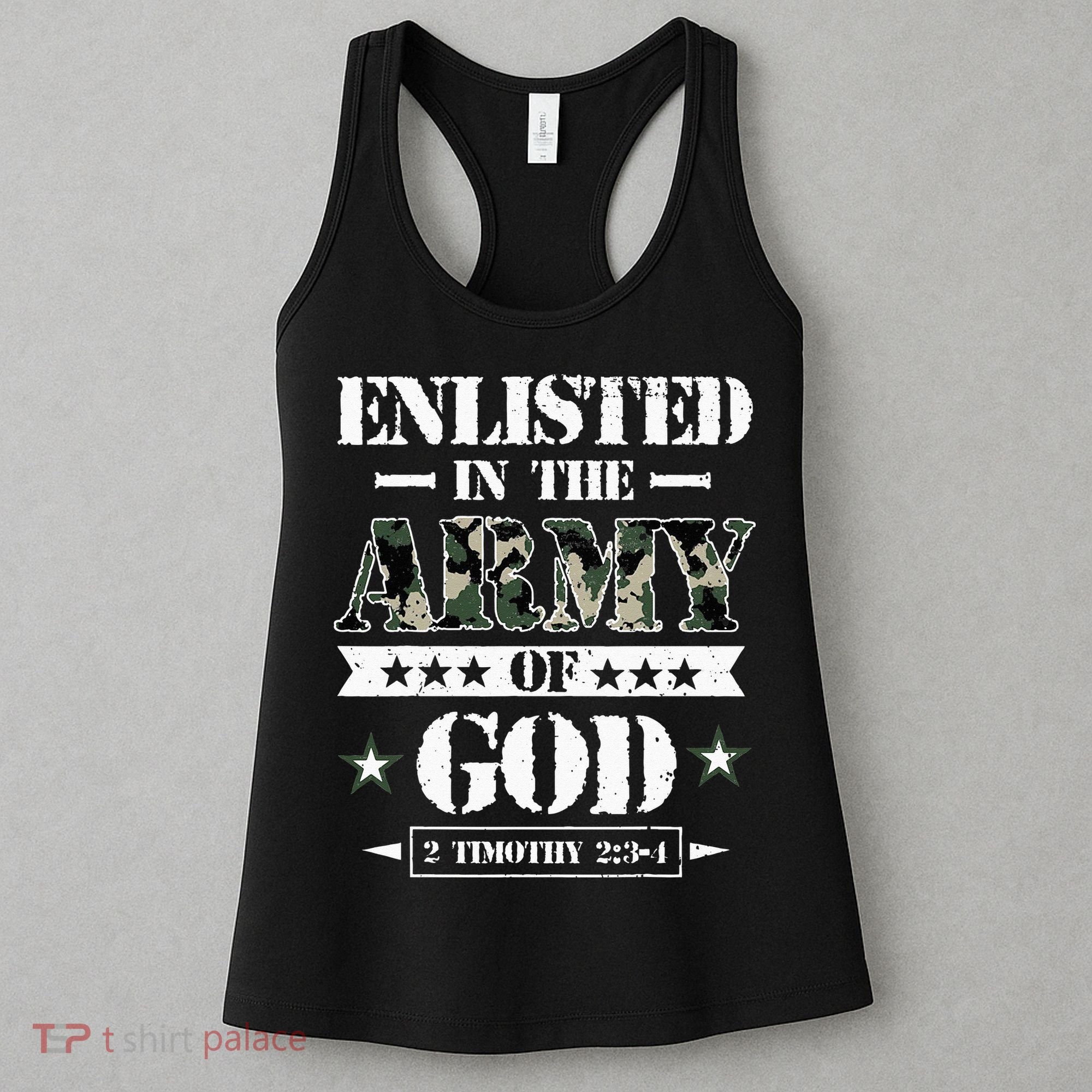 Christian gifts religious bible verse scriptures God's Army Women's Tank Top