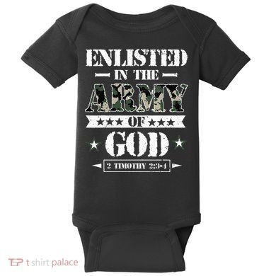 Christian gifts religious bible verse scriptures God's Army Baby Bodysuit