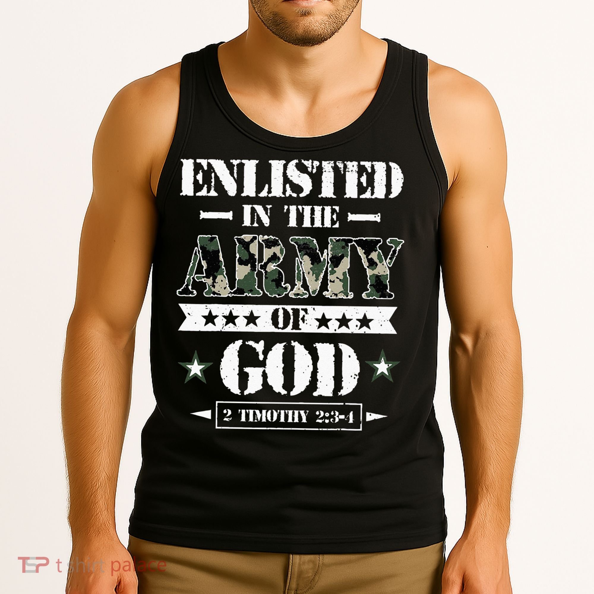 Christian gifts religious bible verse scriptures God's Army Tank Top
