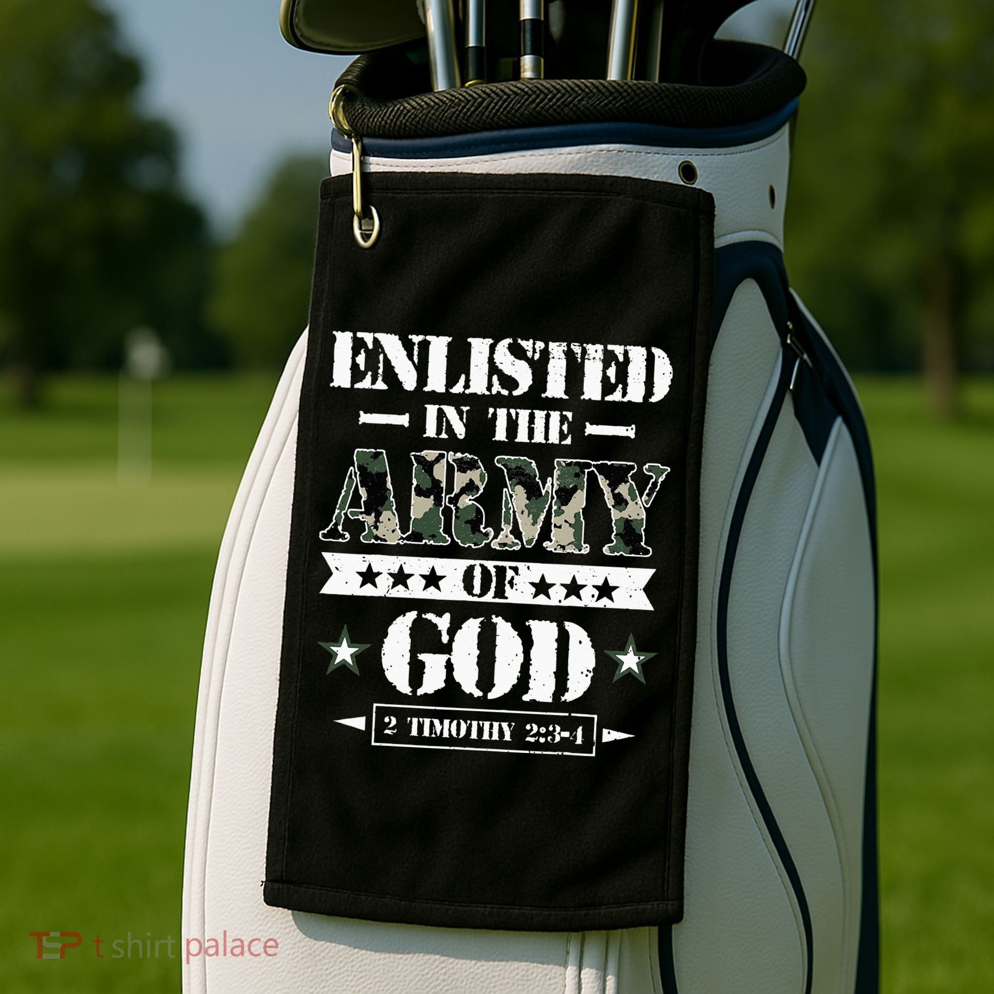 Christian gifts religious bible verse scriptures God's Army Golf Towel