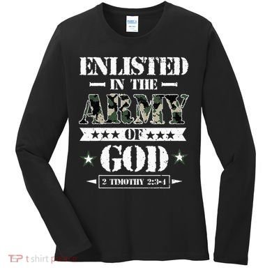 Christian gifts religious bible verse scriptures God's Army Women's Long Sleeve Shirt