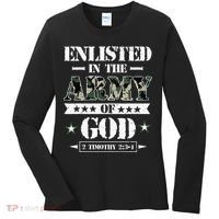 Christian gifts religious bible verse scriptures God's Army Women's Long Sleeve Shirt thumb 0