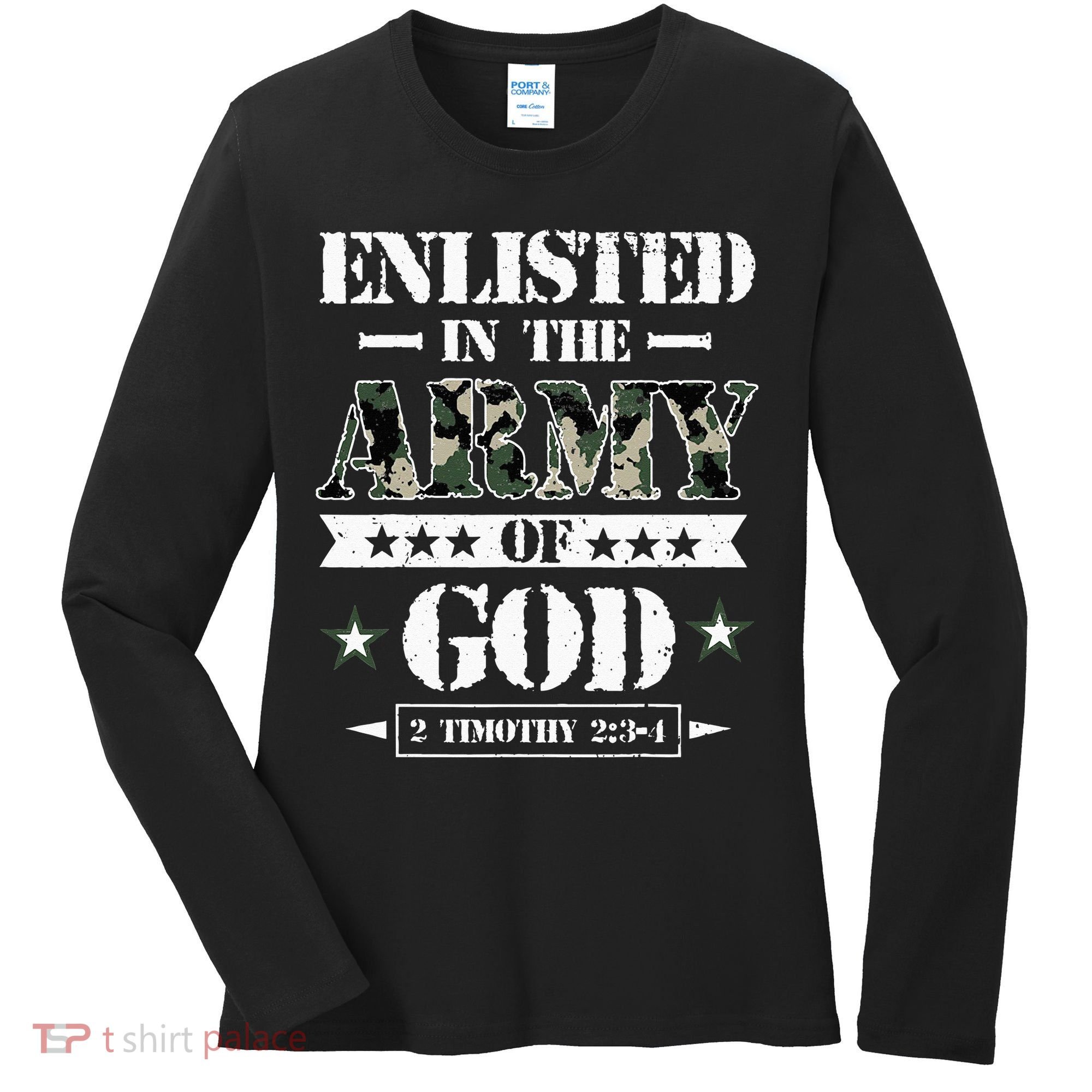 Christian gifts religious bible verse scriptures God's Army Women's Long Sleeve Shirt