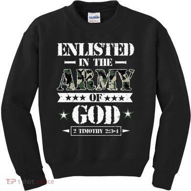Christian gifts religious bible verse scriptures God's Army Kids Sweatshirt