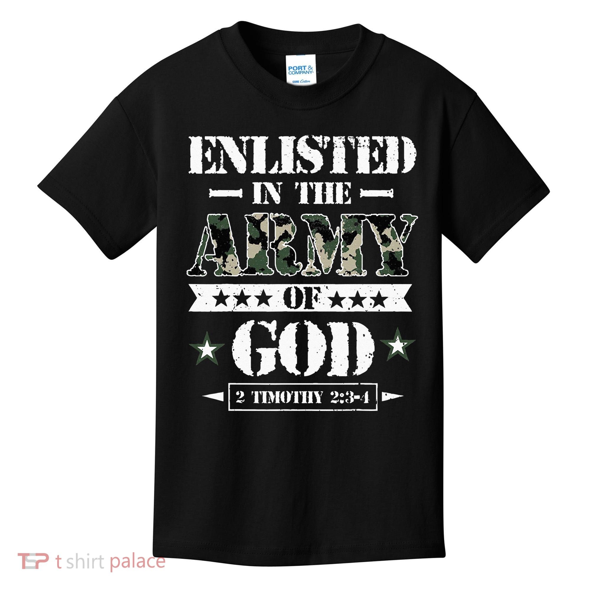 Christian gifts religious bible verse scriptures God's Army Kids T-Shirt