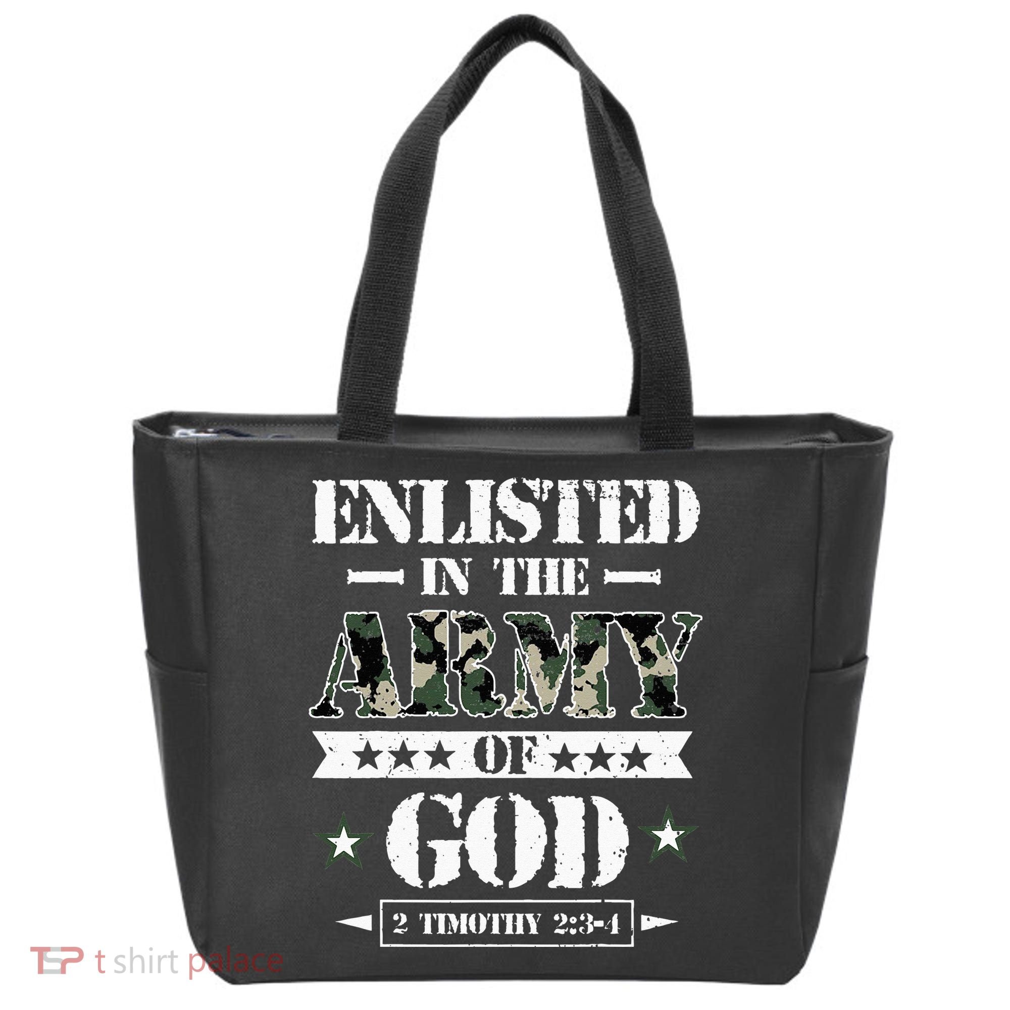 Christian gifts religious bible verse scriptures God's Army Tote Bag