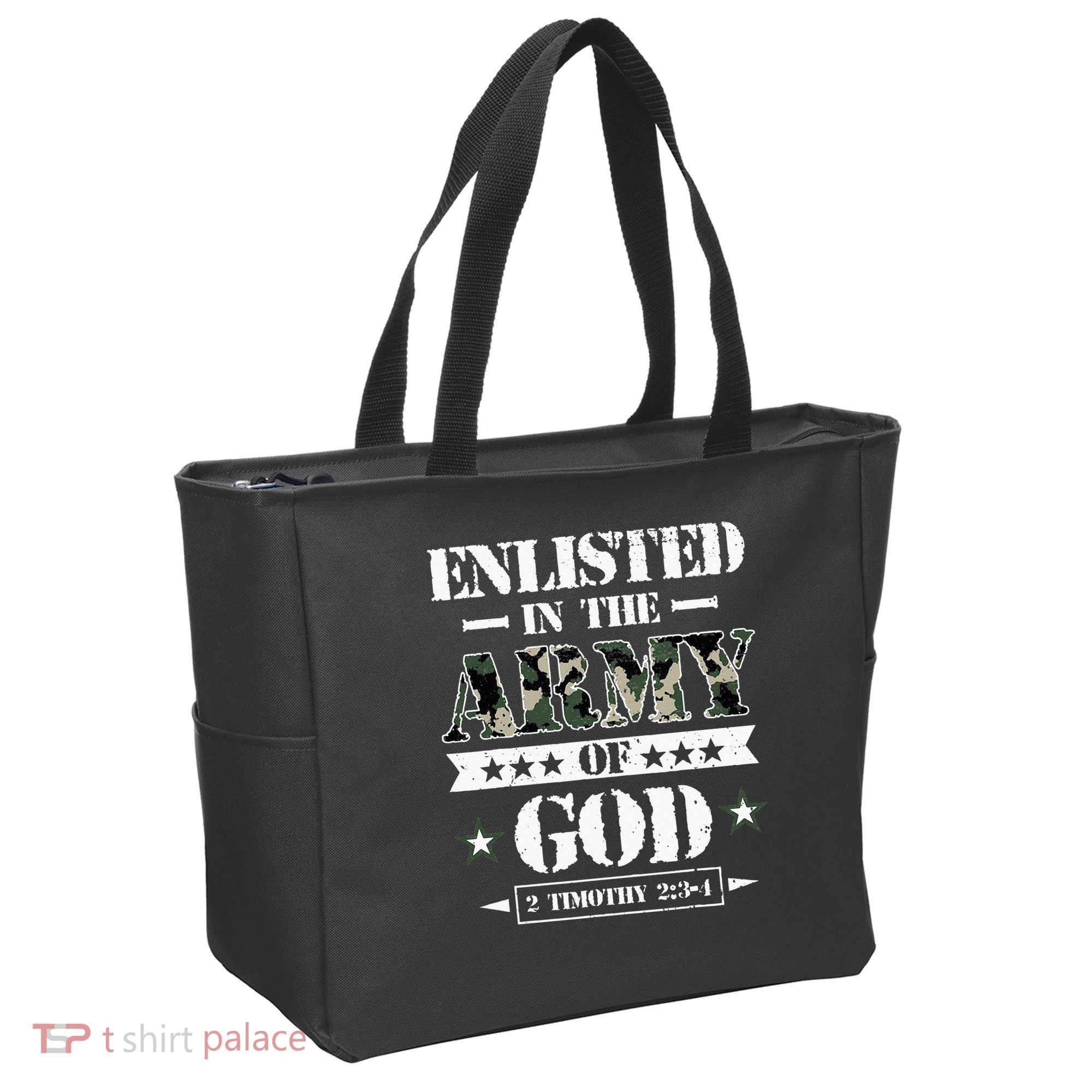 Christian gifts religious bible verse scriptures God's Army Tote Bag