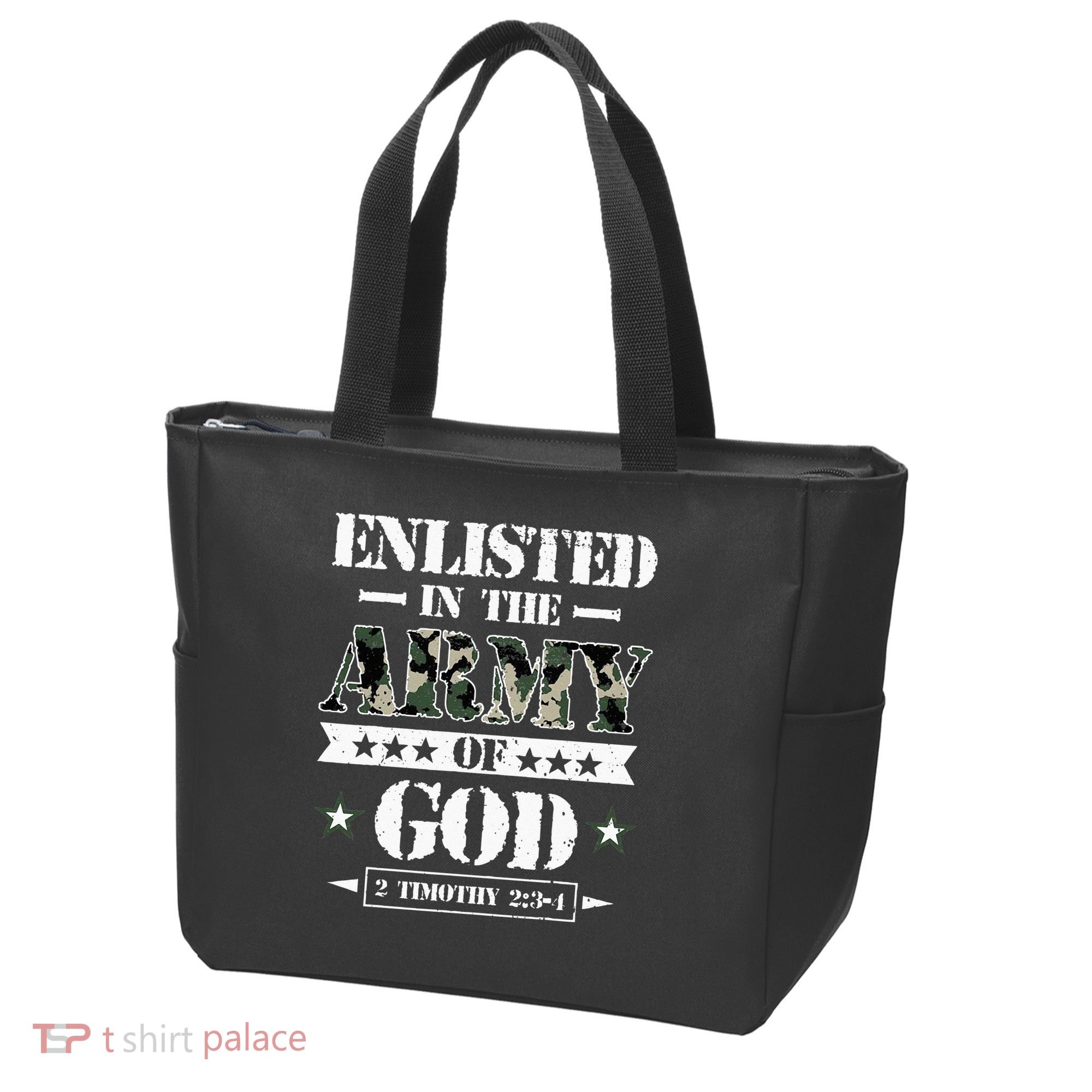 Christian gifts religious bible verse scriptures God's Army Tote Bag
