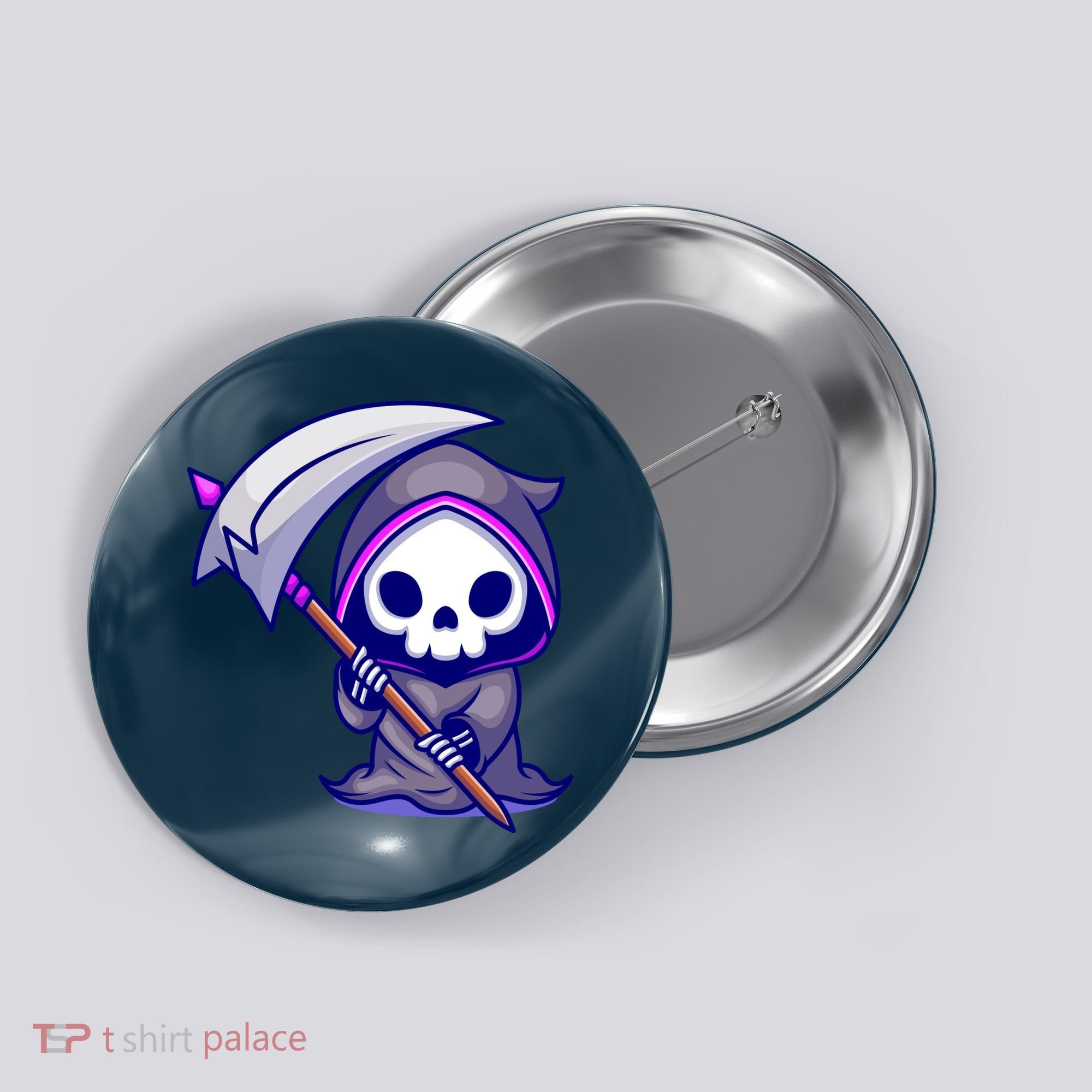 Cute Grim Reaper Button
