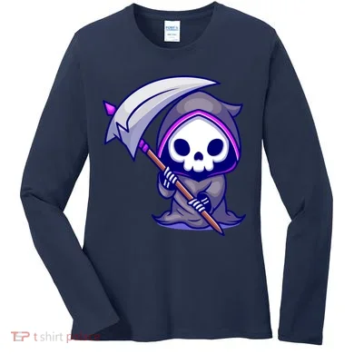 Cute Grim Reaper Women's Long Sleeve Shirt