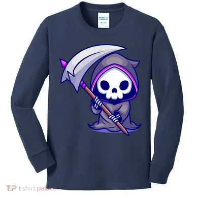 Cute Grim Reaper Kids Long Sleeve Shirt