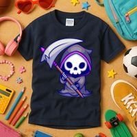 Cute Grim Reaper Kids T-Shirt thumb 3