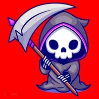 Cute Grim Reaper Santa Hat thumb 1