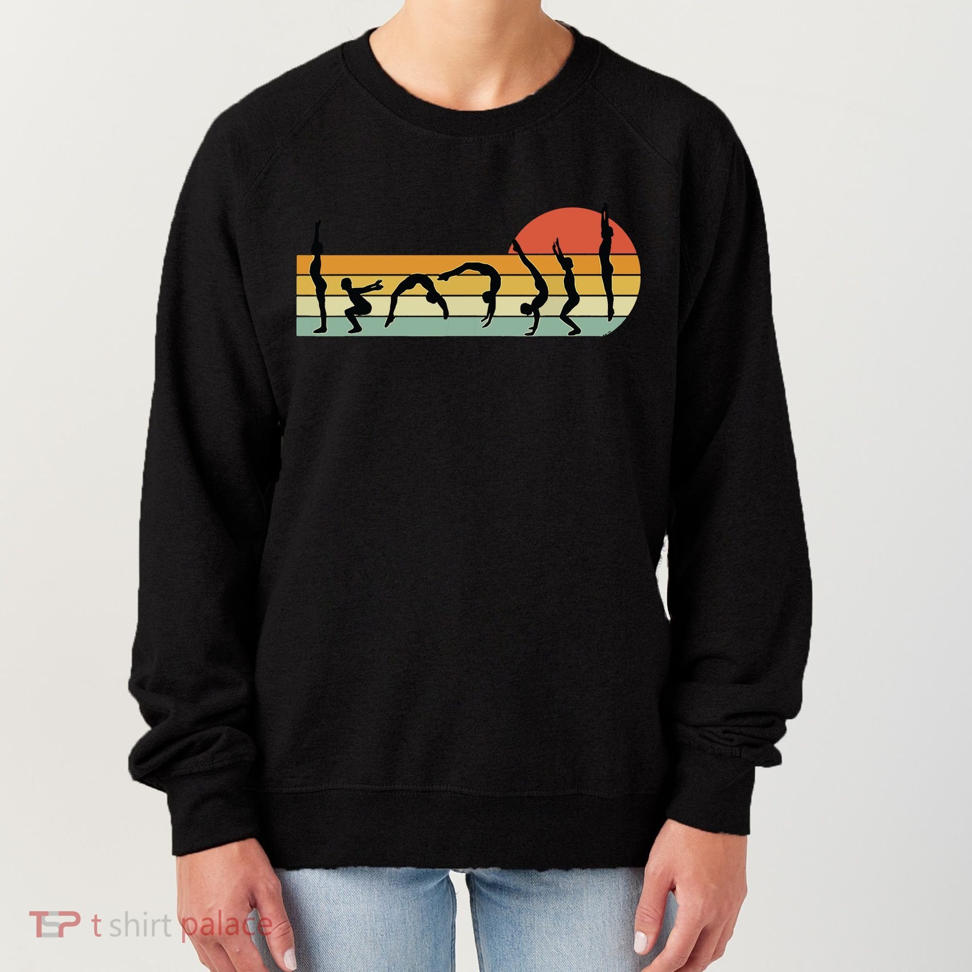 Cool Gymnasts Retro Sunset Girl Gymnastics Women's Sweatshirt
