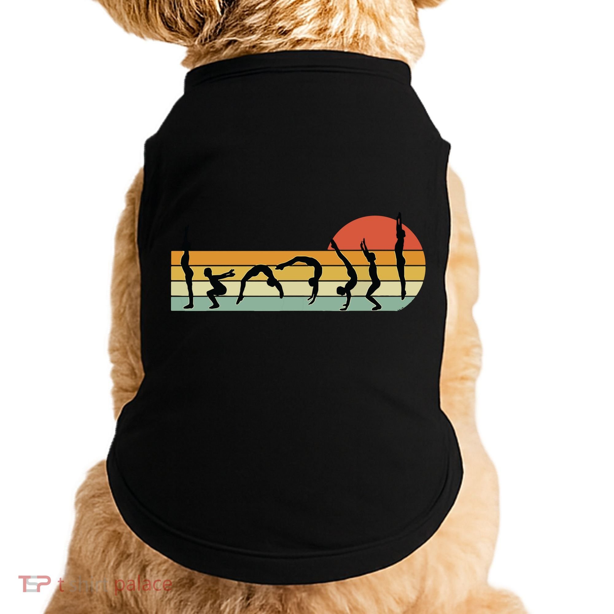 Cool Gymnasts Retro Sunset Girl Gymnastics Doggie Tank