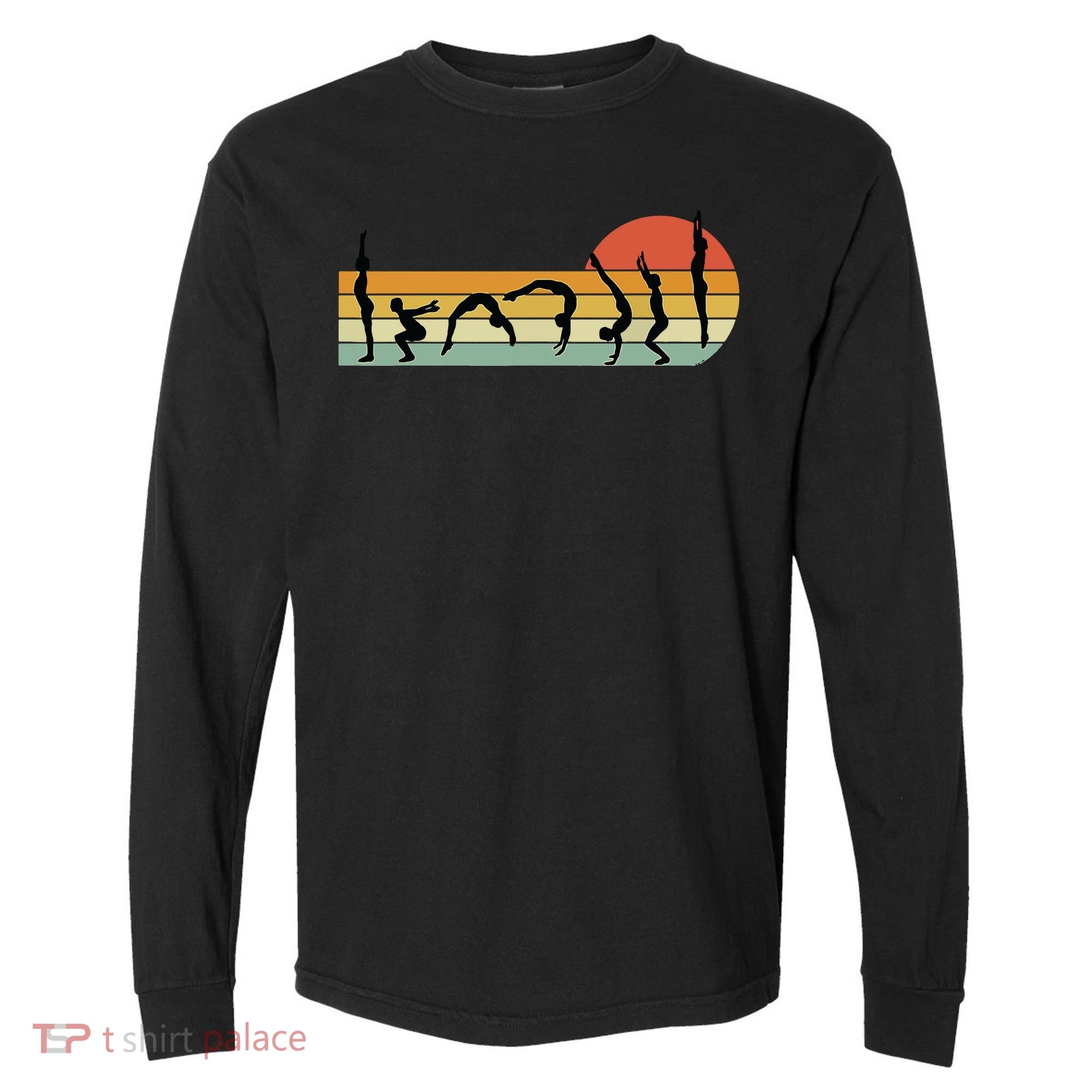 Cool Gymnasts Retro Sunset Girl Gymnastics Comfort Colors Heavyweight Long Sleeve T-Shirt