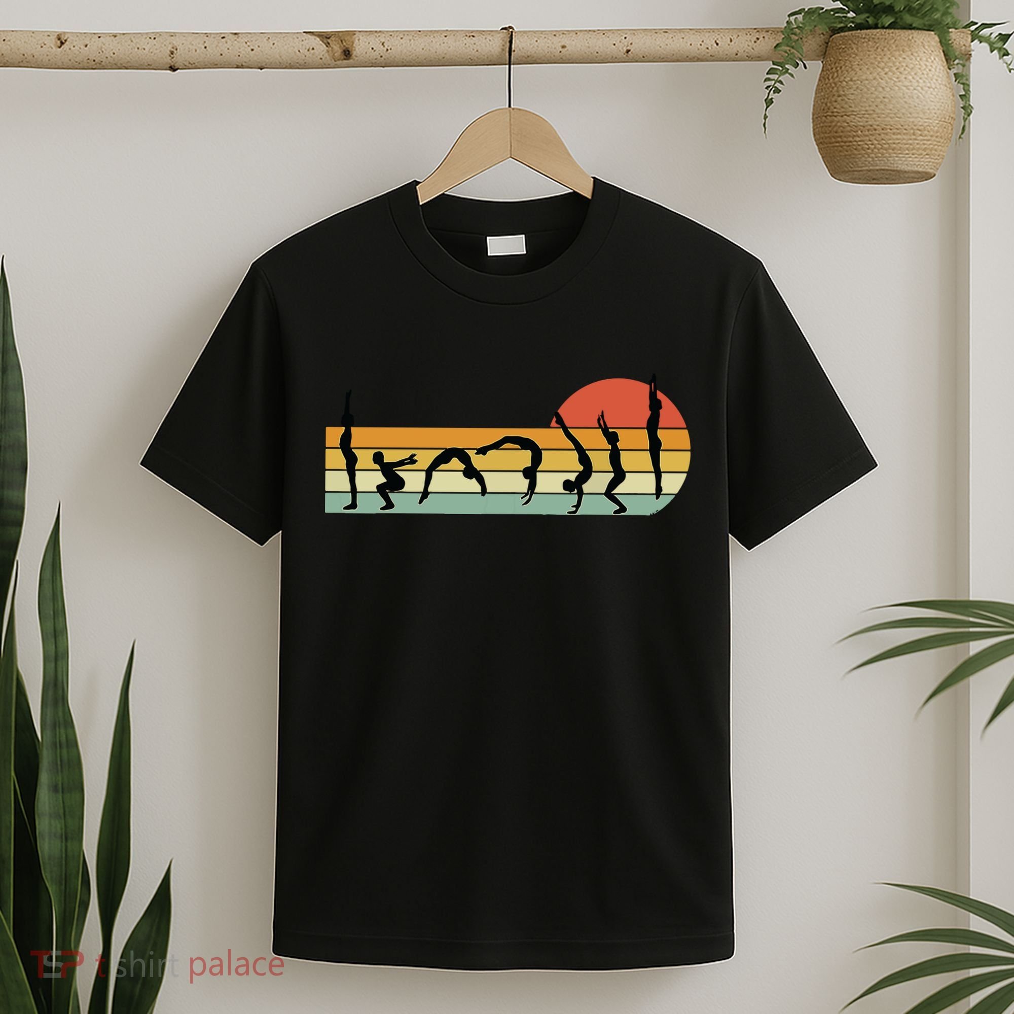 Cool Gymnasts Retro Sunset Girl Gymnastics T-Shirt