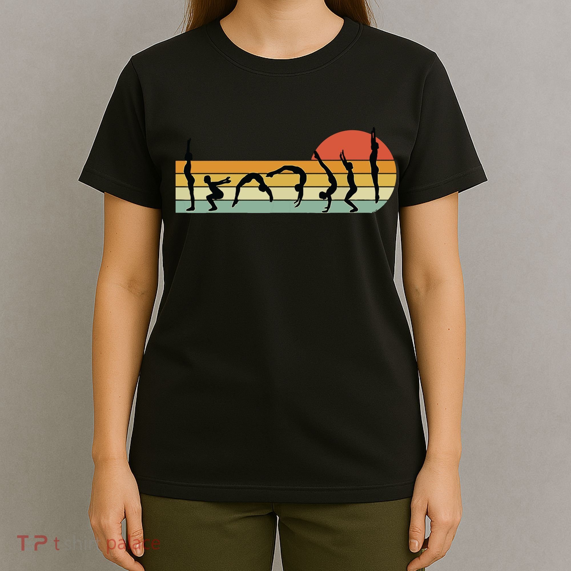 Cool Gymnasts Retro Sunset Girl Gymnastics T-Shirt