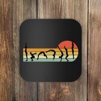 Cool Gymnasts Retro Sunset Girl Gymnastics Coaster thumb 0