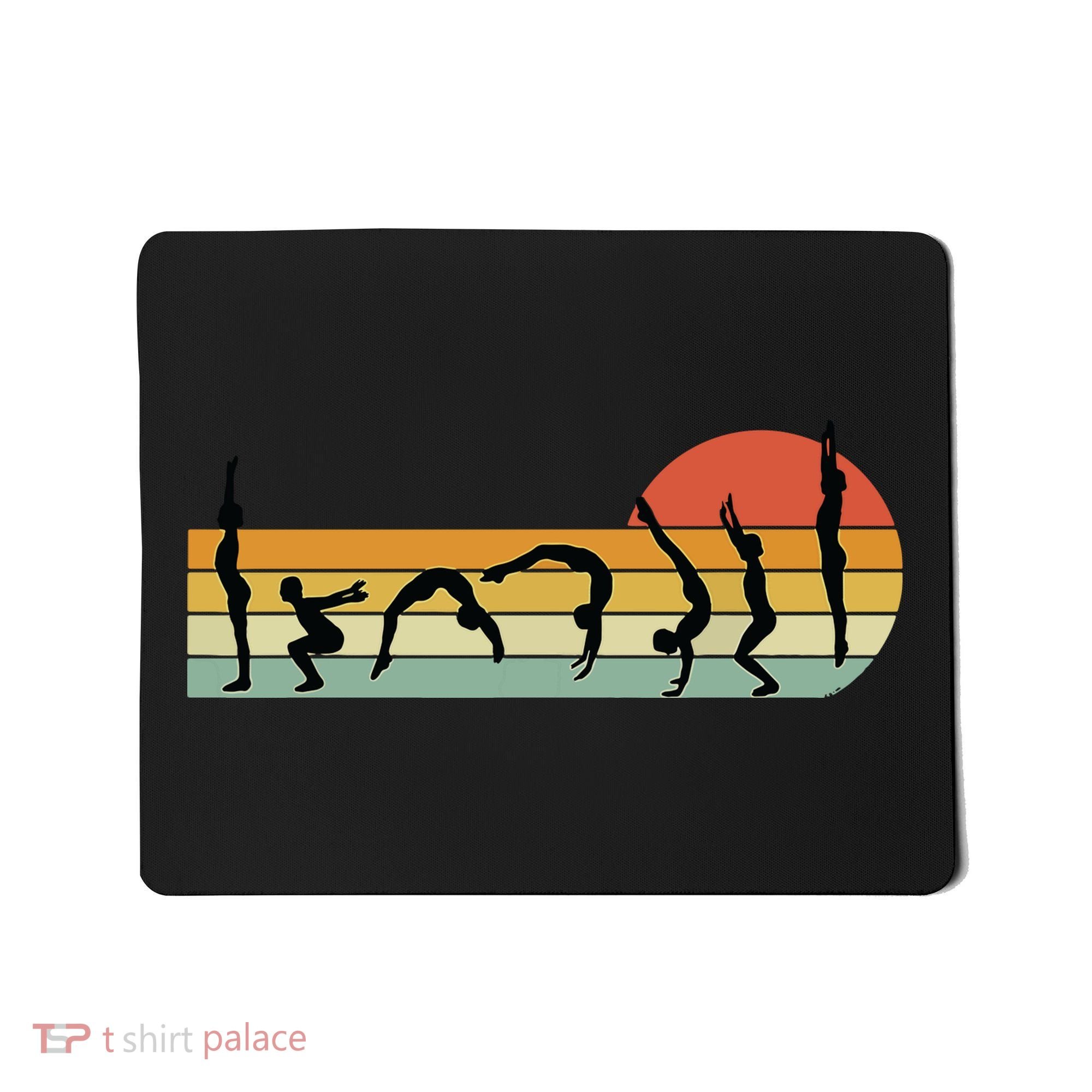 Cool Gymnasts Retro Sunset Girl Gymnastics Mousepad