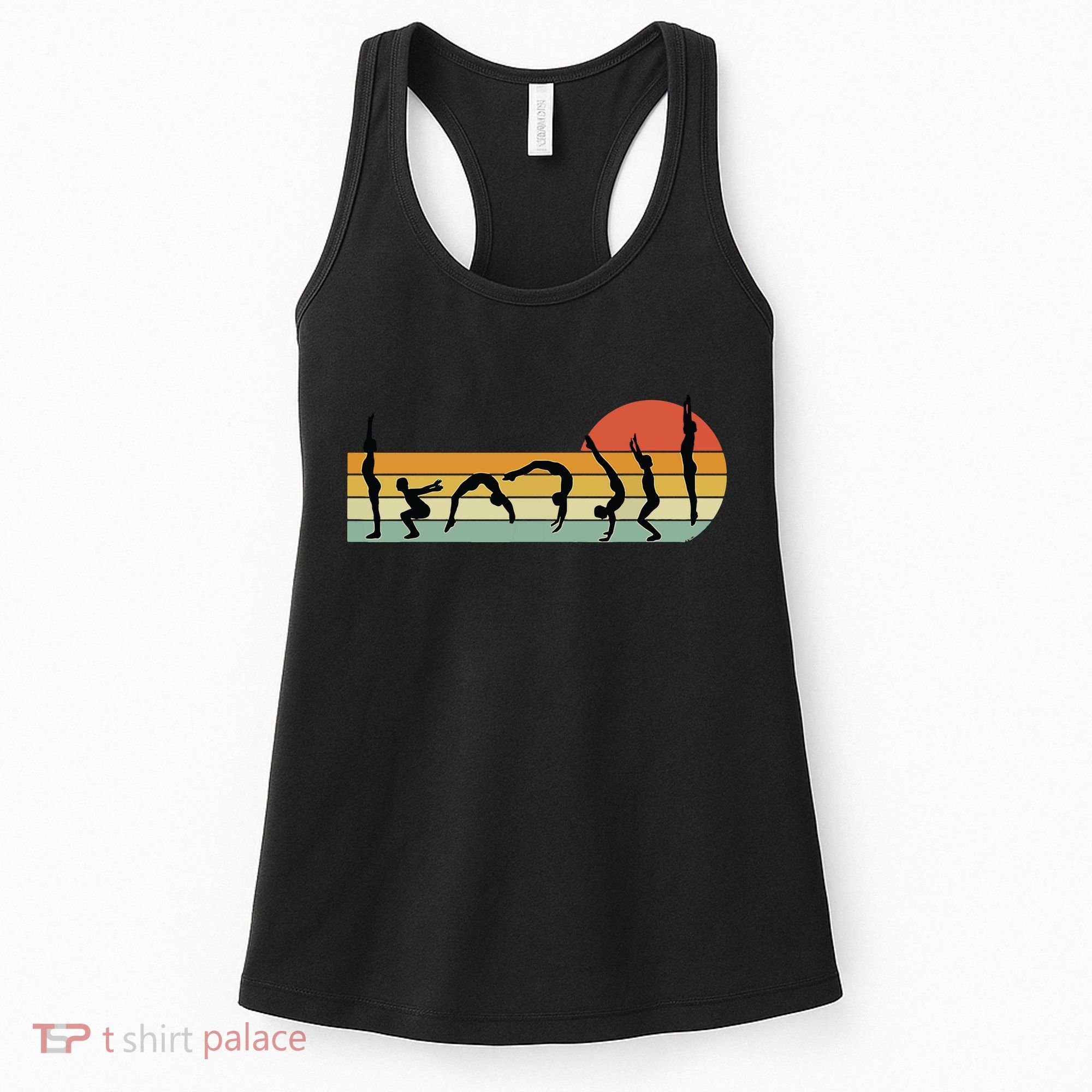 Cool Gymnasts Retro Sunset Girl Gymnastics Women's Tank Top