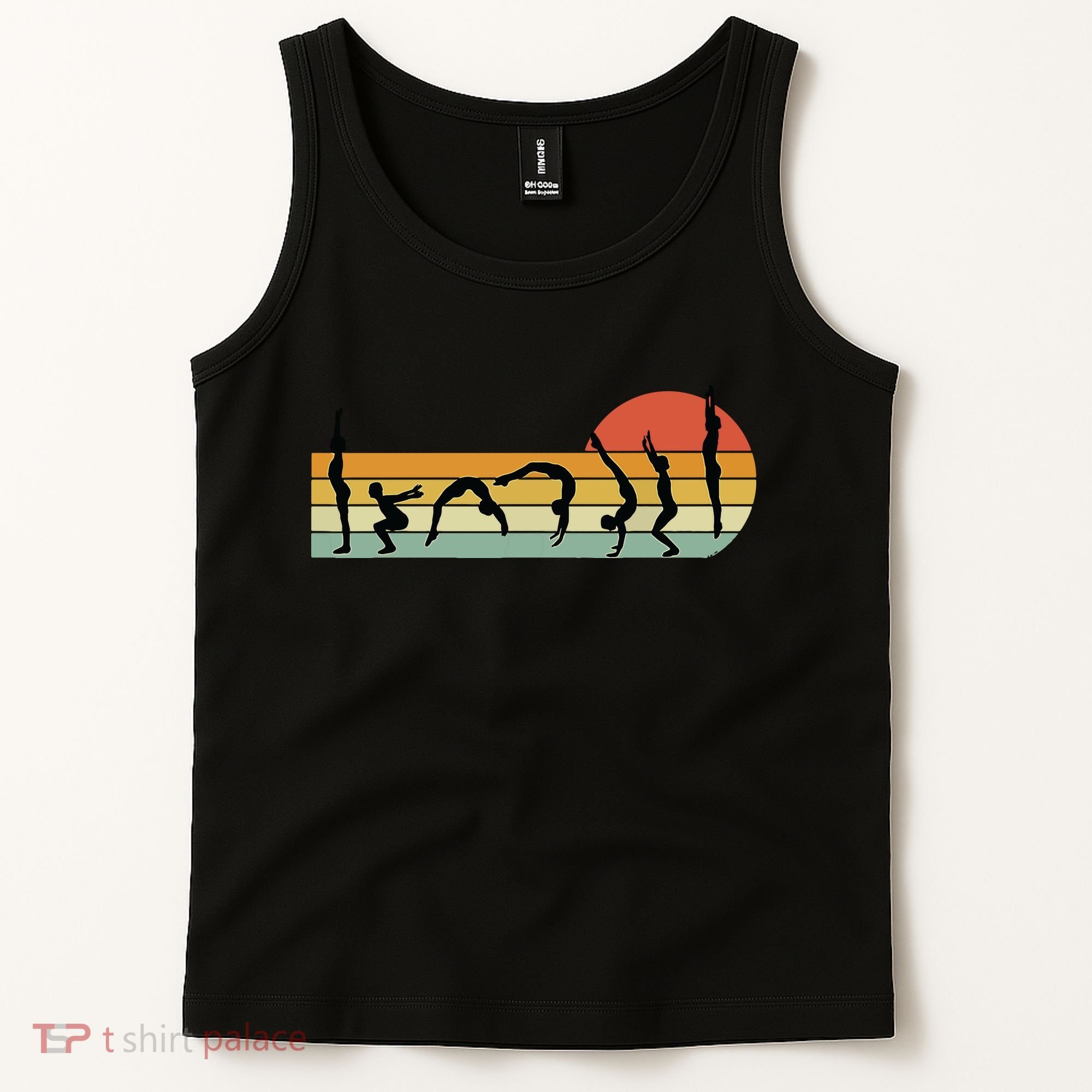 Cool Gymnasts Retro Sunset Girl Gymnastics Tank Top