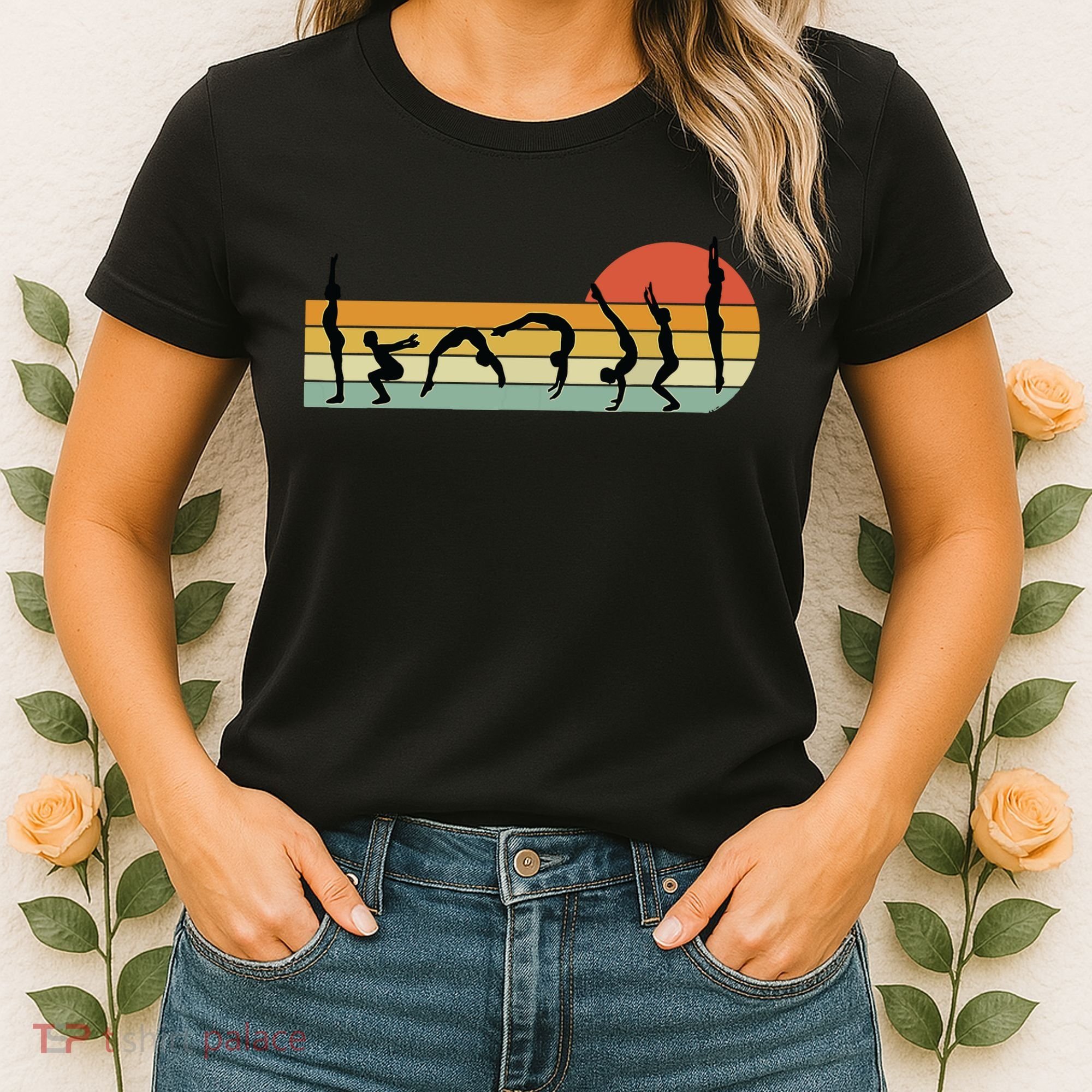 Cool Gymnasts Retro Sunset Girl Gymnastics Women's T-Shirt