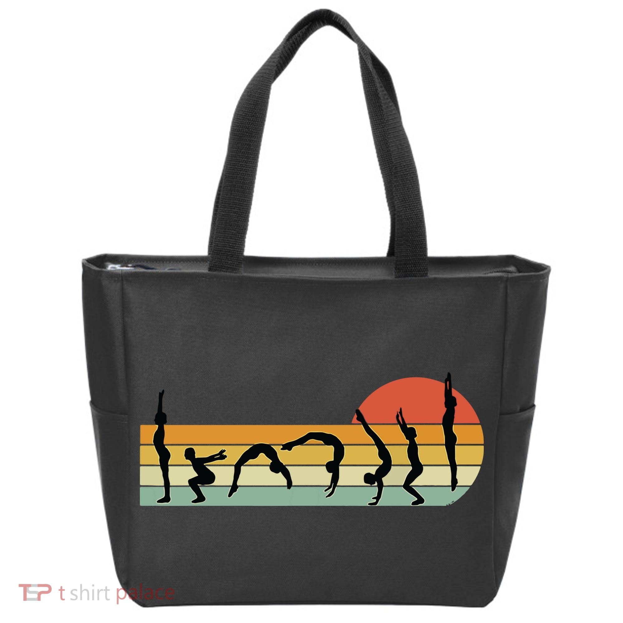 Cool Gymnasts Retro Sunset Girl Gymnastics Tote Bag