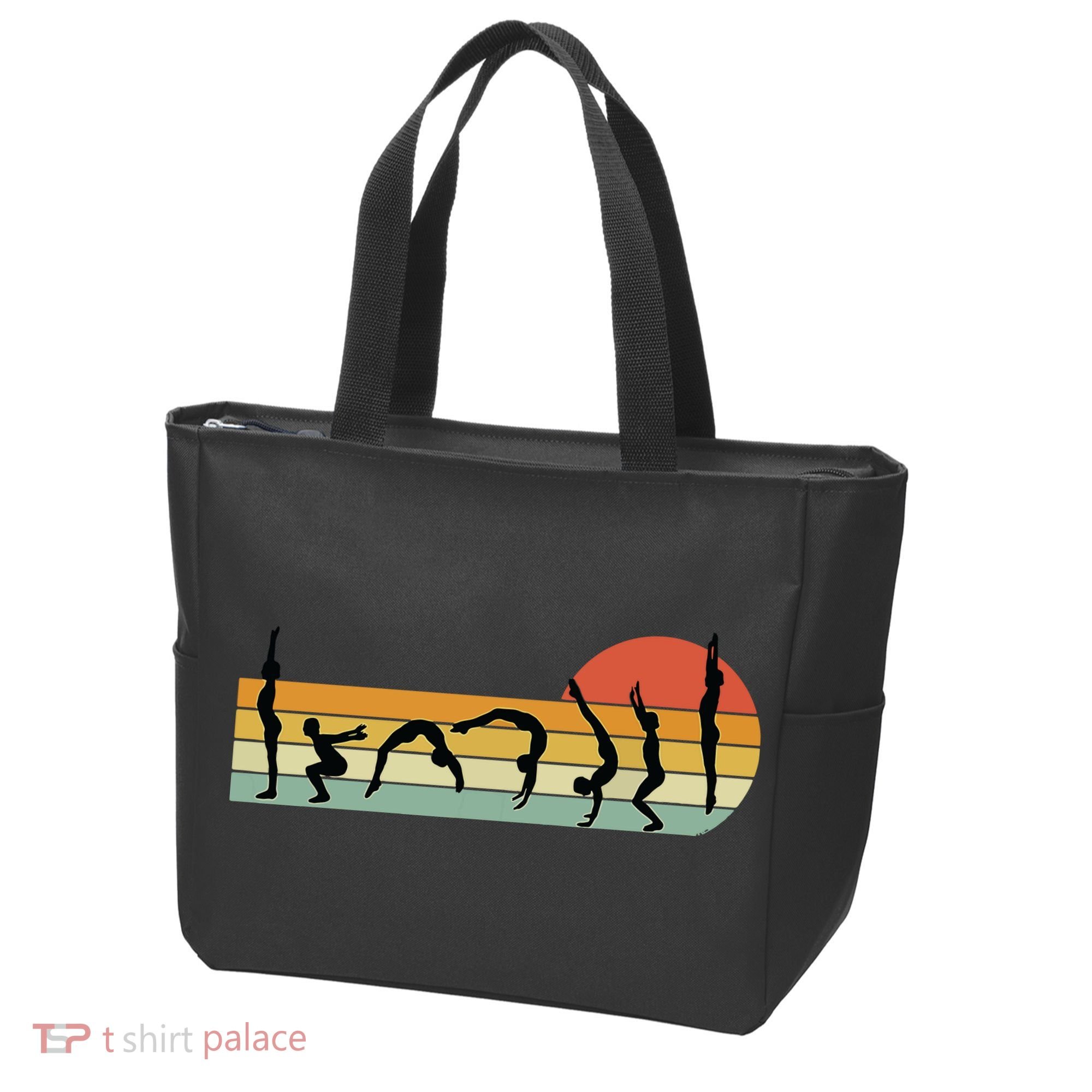 Cool Gymnasts Retro Sunset Girl Gymnastics Tote Bag