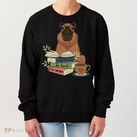 Capybara Glasses Reading Books Capybara Nerd Bookworm Women's Sweatshirt thumb 0