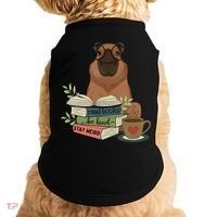 Capybara Glasses Reading Books Capybara Nerd Bookworm Doggie Tank thumb 0