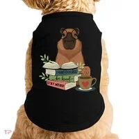 Capybara Glasses Reading Books Capybara Nerd Bookworm Doggie Tank thumb 0