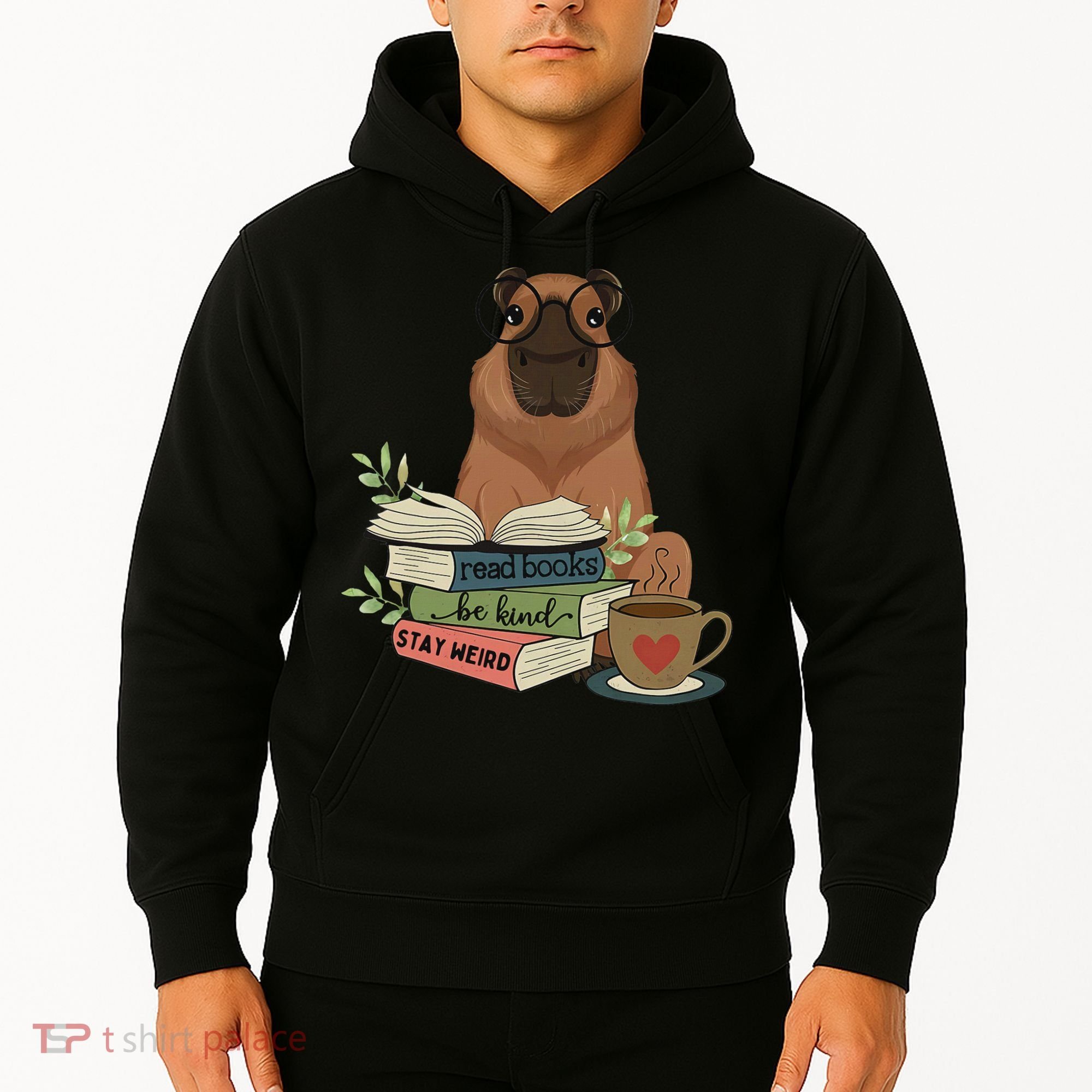 Capybara Glasses Reading Books Capybara Nerd Bookworm Hoodie