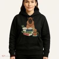 Capybara Glasses Reading Books Capybara Nerd Bookworm Hoodie thumb 5