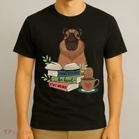 Capybara Glasses Reading Books Capybara Nerd Bookworm T-Shirt thumb 3